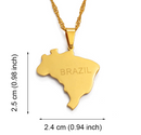 Brazil Map Pendant Necklace