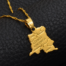 Democratic Republic of The Congo Map Pendant Necklace
