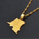 Democratic Republic of The Congo Map Pendant Necklace