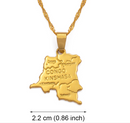 Democratic Republic of The Congo Map Pendant Necklace