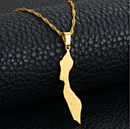 Curacao Map with Cities Pendant Necklace