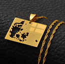 Denmark Map Pendant Necklace