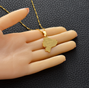 Ecuador Map with Cities Pendant Necklace