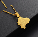 Ecuador Map with Cities Pendant Necklace
