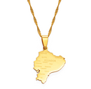 Ecuador Map with Cities Pendant Necklace