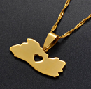 El Salvador Map Pendant Necklace
