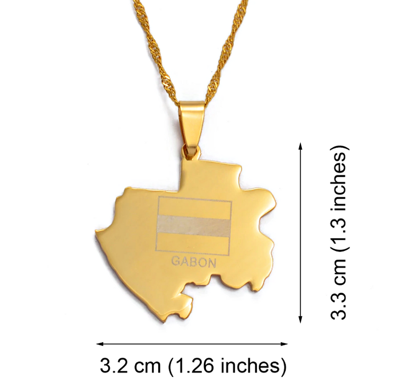 Gabon Map Pendant Necklace
