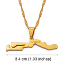 Gambia Map Pendant Necklace