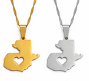 Guatemala Map Pendant Necklace