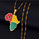 Guinea-Bissau Flag Africa Map Necklace