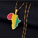 Guinea Flag Africa Map Necklace