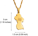 Guyana Map Pendant Necklace