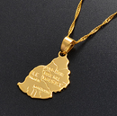 Mauritius Map Pendant Necklace
