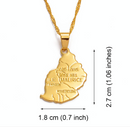 Mauritius Map Pendant Necklace