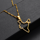 India Outline Map Pendant Necklace
