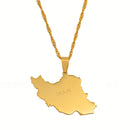 Iran Map Pendant Necklace