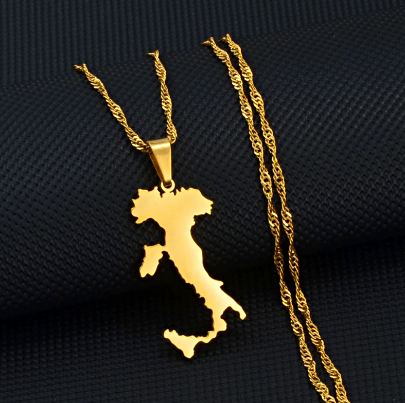 Italy Map Pendant Necklace