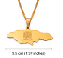 Jamaica Map Pendant Necklace