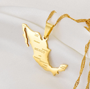 Mexico Map with cities Pendant Necklace