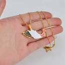 Mexico Map with Flag Pendant Necklace