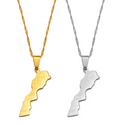 Morocco Map with cities Pendant Necklace
