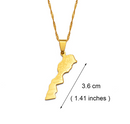 Morocco Map with cities Pendant Necklace