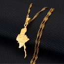Myanmar Map with Cities Pendant Necklace