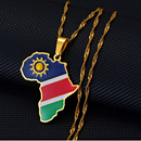 Namibia Flag Africa Map Necklace