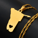 Namibia Map Pendant Necklace