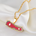 Nepal map with flag Pendant Necklace
