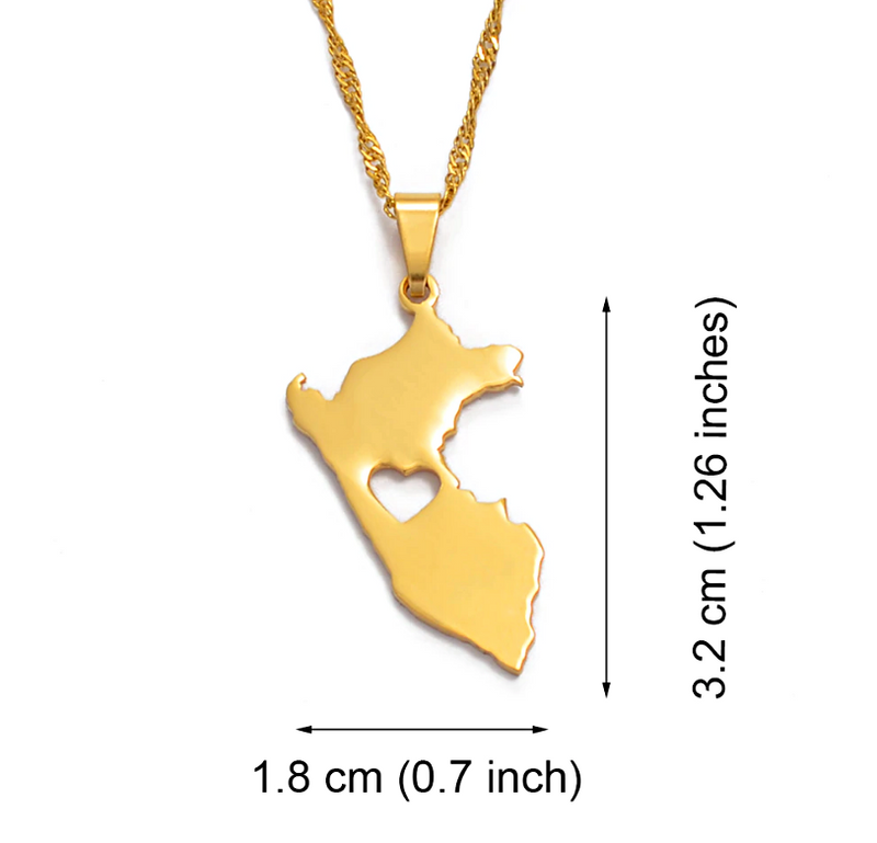 Peru Map necklace