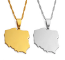 Poland Map Pendant Necklace