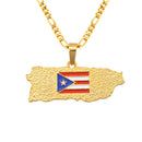 Puerto Rico Map Pendant Necklace