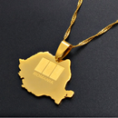Romania Map Pendant Necklace