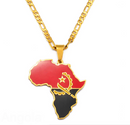 Angola Flag Africa Map Necklace