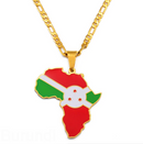 Burundi Flag Africa Map Necklace