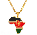 Kenya Flag Africa Map Necklace