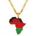 Malawi Flag Africa Map Necklace