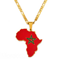Morocco Flag Africa Map Necklace