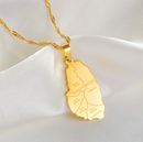 Saint Vincent Map Pendant Necklace with Cities
