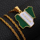 Nigeria Map with Flag Pendant Necklace