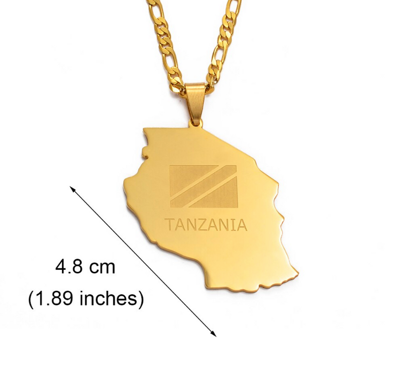 Tanzania Map Pendant Necklace