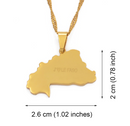 Burkina Faso Map Pendant Necklace