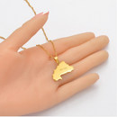 Burkina Faso Map Pendant Necklace