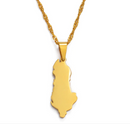 Albania Map Pendant Necklace