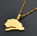 Senegal Map with cities Pendant Necklace