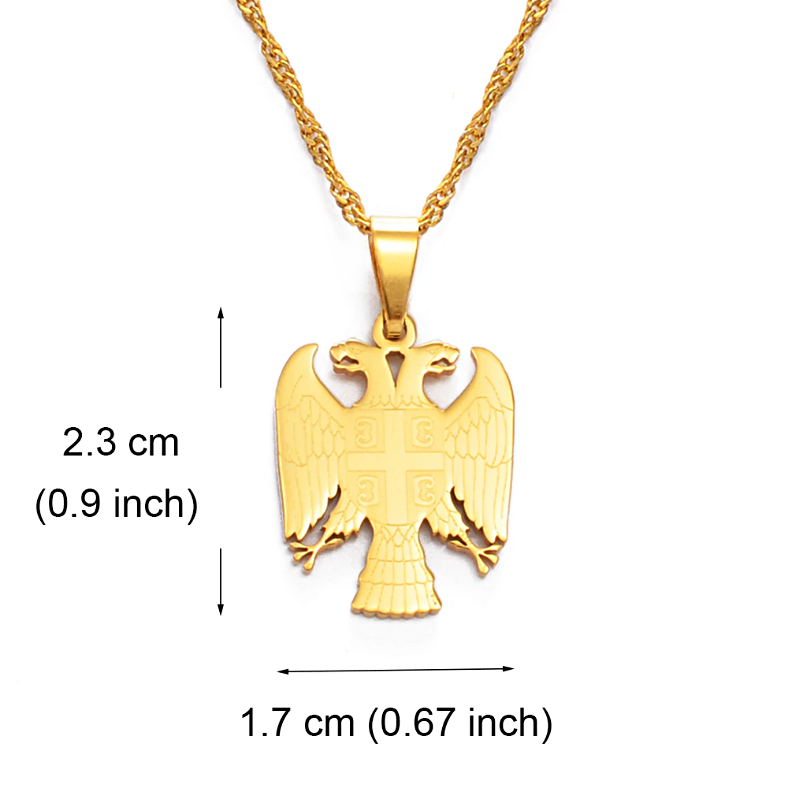 Serbian Eagle Pendant Necklace