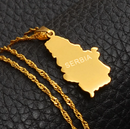 Serbia Map Pendant Necklace