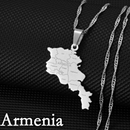 Armenia Map with Cities Pendant Necklace