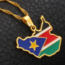 South Sudan Map Pendant Necklace